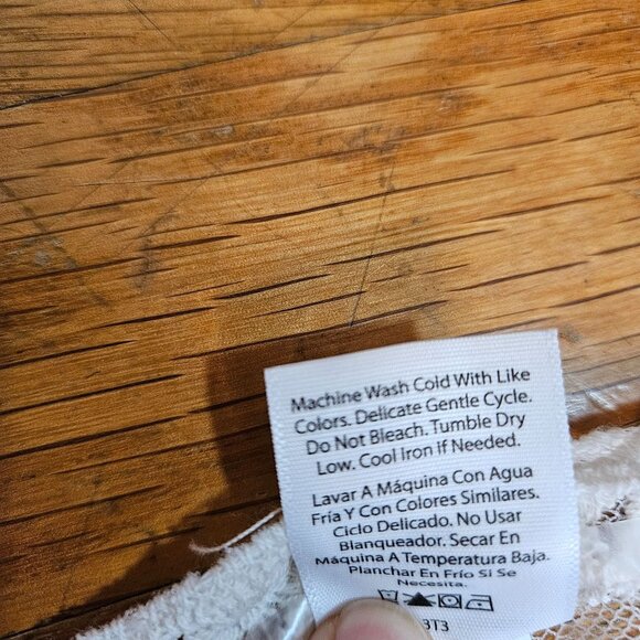 White Sheer Floral Lace Kimono Cardigan Cover Up Open Front 3/4 Sleeve S-M - Picture 8 of 10